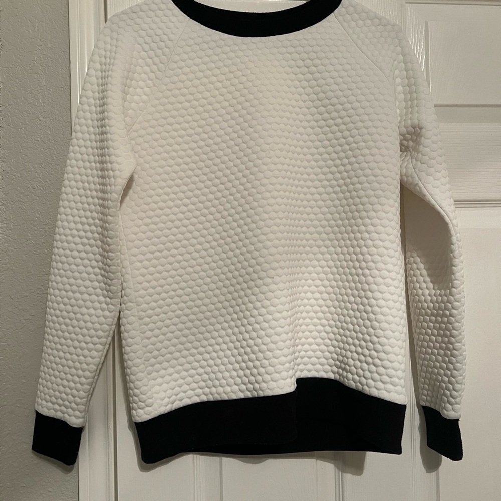 Michael Kors White and Black Textured Sweater